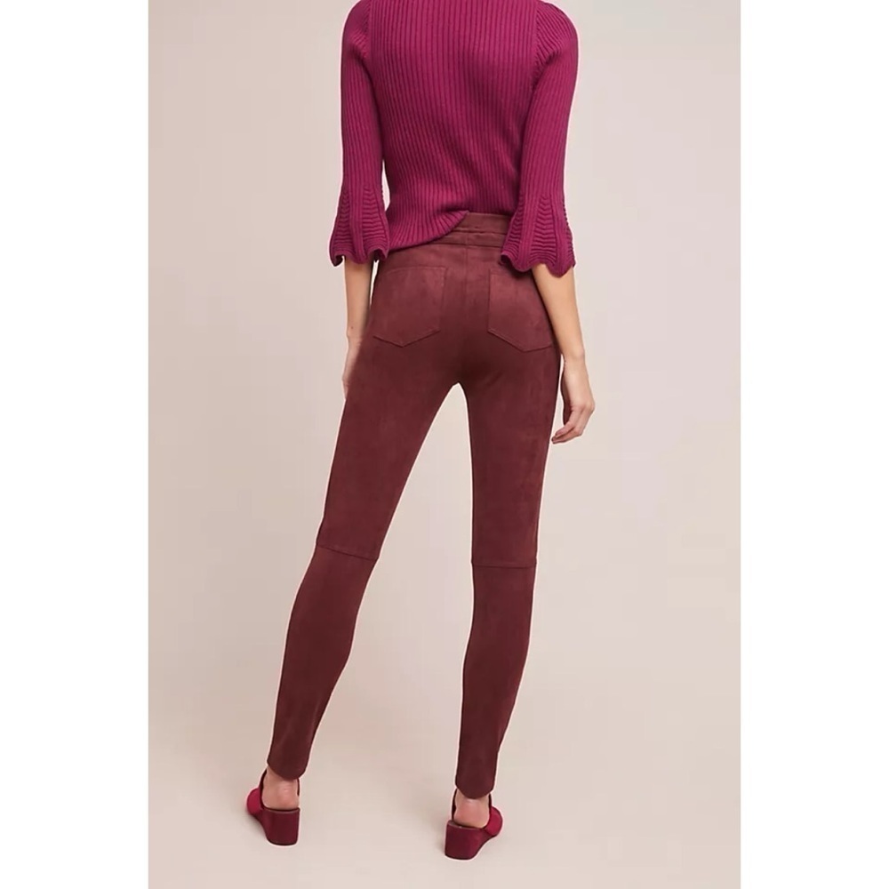 Anthropologie x Sanctuary Faux Suede Leggings in Wine - Picture 3 of 11